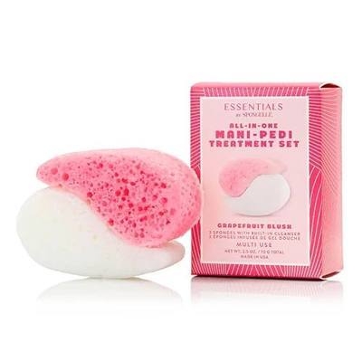 Spongellé Essentials Grapefruit Blush Mani/Pedi Buffer | Exfoliating Foot & Nail Scrub | Cleanse, Exfoliate, and Nourish in one easy step | Cruelty-Free, Vegan, Dermatologist-Tested, Made in USA
