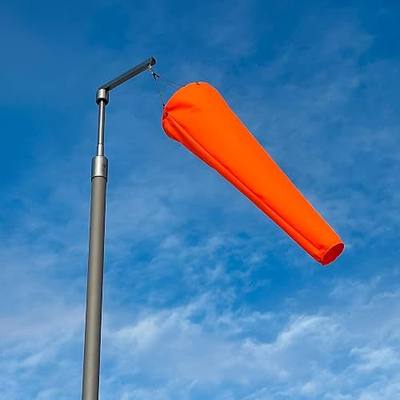 Heavy Duty Hanging Windsock – 300D PU Polyester | No Frame Needed | Hi-Visibility Fluorescent Orange Wind Indicator for Industrial, Farm and Commercial Use | Waterproof, UV Fade Resistant 10"x36"