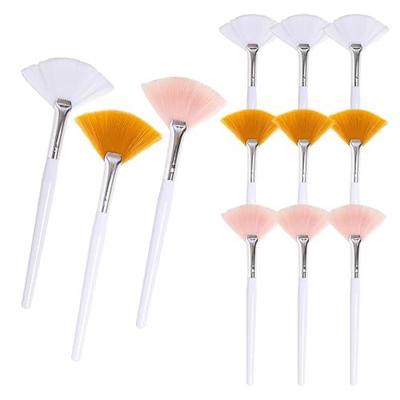 12PCS Fan Brush,Facial Brushes Esthetician,Fan Facial Mask Applicator Tools Soft Makeup Brushes Cosmetic Tools, Multipurpose Facial Mask Brushes for Estheticians and Home Use(3 colors)