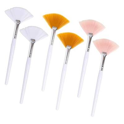 6PCS Fan Brush,Facial Brushes Esthetician,Fan Facial Mask Applicator Tools Soft Makeup Brushes Cosmetic Tools, Multipurpose Facial Mask Brushes for Estheticians and Home Use(3 colors)