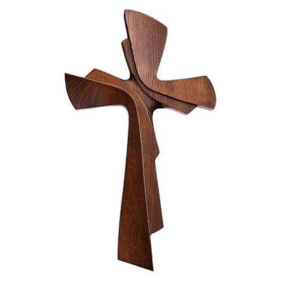 BGCarvedGrace Wooden Wall Cross Decor, 10 Inch Christian Hanging Wall Art | Handcrafted retro-style wooden cross; religious hanging decor for Christian home wall art, perfect spiritual gift