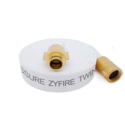 ZYfire Fire Hose 1-1/2"ID x 25FT, NST/NH Coupling, Double Jacket TPU Lined | Professionally Certified for Firefighting, 1200 PSI Burst Pressure, Works Year-Round, Abrasion & Flex & Chemical Resistant