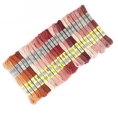 25 Skeins Double Mercerized Egyptian Cotton Embroidery Floss 8.75 Yards Per Skein for Cross Stitch Thread, Friendship Bracelets Floss, Craft Floss, Embroidery Floss Set (Set 16 (25 Skeins))
