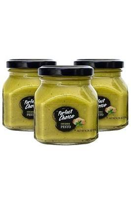 Perfect Choice Creamy Pesto Sauce 3-Pack – Creamy Gourmet Italian Pesto with Real Basil, Cheese & Garlic, Ready-to-Use Pasta Sauce & Spread, Smooth Texture, Versatile for Pasta Sandwiches & Meals Pack of 3