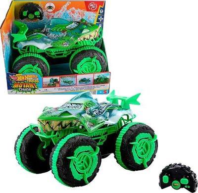 Hot Wheels Monster Trucks All-Terrain Great Bite RC | Remote-Control Toy, Drives on Land & in Water, Stunt Wheelies & Spins on Mutant Grip Tires