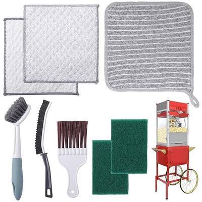 XANGNIER Popcorn Machine Cleaning Kit Supplies,8 Pcs | Multi-Functional Cleaner Set Accessories with Long-Handled Brush for Deep Clean of Popcorn Popper,Hot Pot & Glass Door
