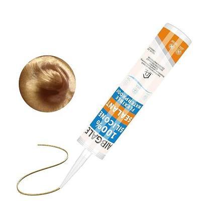Multiple Royal Gold 100% Silicone Caulk, Waterproof RTV Silicone Sealant, All Purpose Silicone Adhesive Caulking for RV, Roof, Door, Kick Plates and Vintage Furniture, 10.1 Oz (Royal Gold)