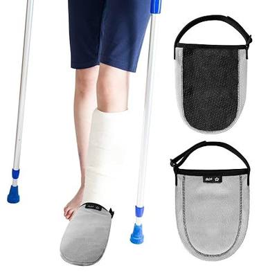 Cast Sock Cover for Foot Auli Velvet for Men Women,1 Pcs Grey | Soft Warm Toe Protector with Non-Slip Bottom, Adjustable Closure, Ideal for Foot Surgery Recovery