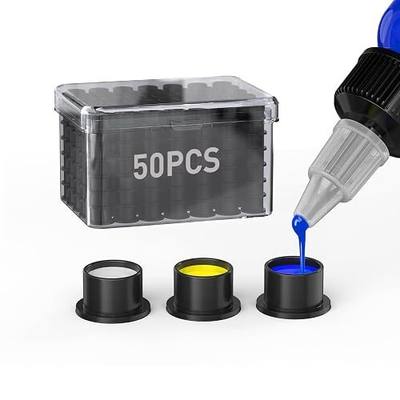 Wormhole Tattoo Ink Caps 50Pcs Silicone Ink Caps with Base Disposable Self-Stand Tattoo Ink Cups for Tattoo Ink, Tattoo Accessory Tattoo Supplies 12x20mm-Black