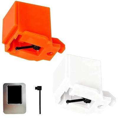 2 Pack ATN3600L Diamond Stylus Needle Replacement with Cleaning Brush, Compatible with Audio-Technica AT-LP60X/AT3600L/AT-LP60XBT/AT-LP2D Turntables — Clear Sound, Easy Install(Orange + white)
