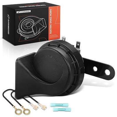 A-Premium Snail Horn Low Tone Universal Electric Horns - 12V 110dB - | Compatible with most Universal Car, Trucks, Scooter, Motorcycles & Special Vehicles, 80 mm