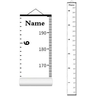 Personalized Baby Height Growth Chart for Kids Child Toddler Boys Girls, Canvas Print Growth Chart for Wall Room Nursery Decor, Hangable and Removable Growing Record Measuring Wall Ruler for Bedroom