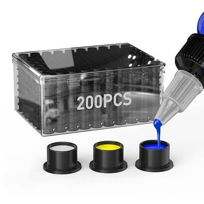 Wormhole Tattoo Ink Caps 200Pcs Silicone Ink Caps with Base Disposable Self-Stand Tattoo Ink Cups for Tattoo Ink, Tattoo Accessory Tattoo Supplies 12x20mm-Black