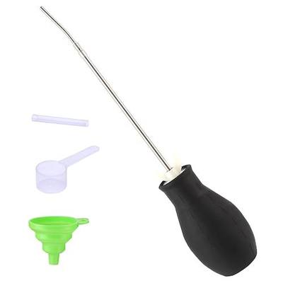 Diatomaceous Earth Powder Duster, 8 oz Bulb Applicator with 5–22 in Extendable Metal Nozzle, Threaded Leak-Resistant Seal, Powder Dispenser with Funnel and Scoop for Indoor, Outdoor and Garden Use