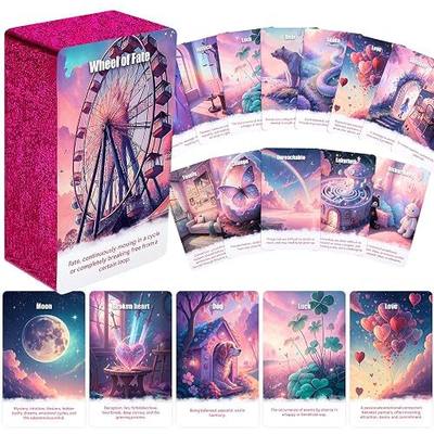 Pink Tarot Oracle Lenormand Cards for Beginner Unique Trinity Divination Deck with Rose Gold Edge for Divination Regarding Love Relationships Energy Career Path and Work