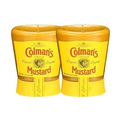 Colman's Squeezy Bottle |Original English Yellow Mustard| 5.3OZ (2 Pack) | Hot & Tangy | Grilling, Dips, Dressings, Marinades | All Natural | Kosher | Low-Calorie | Imported from the United Kingdom