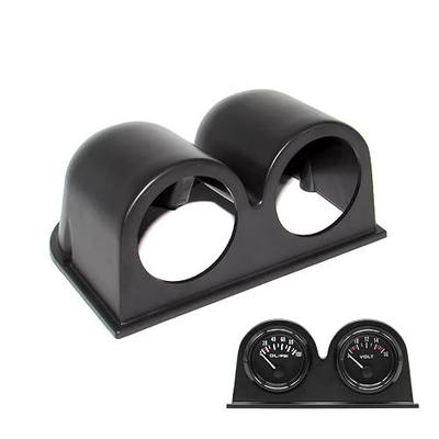 Black Universal 2" 52mm Double Hole Dash Gauge Dashboard Pod Holder | ABS Plastic Double Hole Gauge Pod