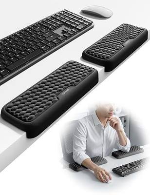 Vaydeer 2Pcs Elbow Rest Pad, L-Shaped Arm Rest Elbow Pad, Desk Edge Cushion, Ergonomic Memory Foam Wrist Rest Support Keyboard Mouse Padding for Palm Hand Office Computer Home Gaming Accessories-Black