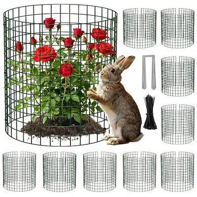 Unves 10 Set Plant Protectors from Animals, 12" x 12" Wire Plant Cages | Metal Covers Protect for Outdoor Plants Vegetables Flowers from Animals, Prevent Rabbit & Chicken Entering