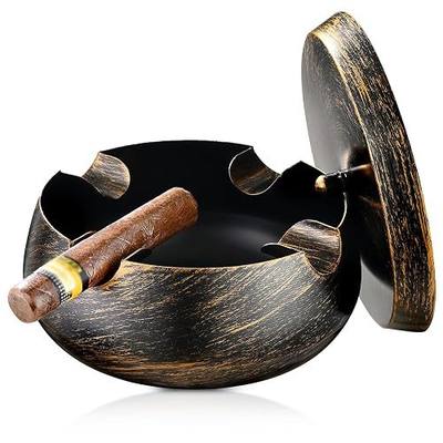 Extra Large Cigar Ashtrays with Lid for Outdoors Indoors Outside Patio Living Room Home Retro Decor,1.3'' Wide Cigar Rest Ashtray for Cigars,Cigar Accessories for Men Dad Husband Boyfriend