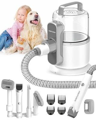 Dog Grooming Vacuum Kit for Shedding: Pet Hair Remover with Quiet Suction Cleaners and Large Capacity Dustbin for Long-Haired Dogs and Cats Home Brush and Groomer with 6 Attachments(Ivory)
