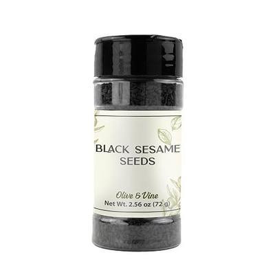 Olive & Vine Black Sesame Seeds, Nutty Flavor, For Baking & Asian Cuisine, Rich Tradition, Authentic Taste, For Global Recipes (2.56 Ounce)