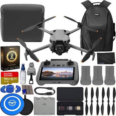DJI Mini 5 Pro Drone Fly More Combo Plus with RC 2 Controller (With Screen) Folding Drone with 4K Video, Under 249g, 52 Mins Flight Time, 3 Batteries Bundle with 128GB Memory Card, CPS 2 Year Warranty + Pilot Kit
