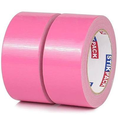 2 Rolls Pink Duct Tape, Heavy Duty Strong Industrial Colored Duct Tape 9mil x 2inch x 25yds Flexible, No Residue, Waterproof and Tear by Hand, Multi-Use for Indoor & Outdoor Repairs