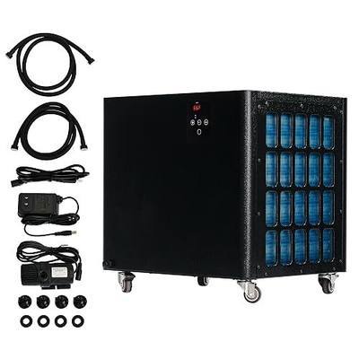Albott 132 Gal 1/2 HP Aquarium Water Chiller, 110V Black | Fish Tank Chiller with Water Pump & 2 Pipes, Quiet Compressor for Axolotl, Coral, Shrimp Tanks and Hydroponics