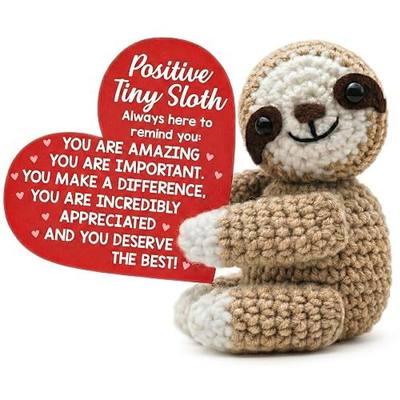 Sloth Positive Gifts for Women - Cheer up Support Inspirational Sloth Gifts | Gifts for Teen Girls, Boys, Friends, College Students - Christmas Soft Cotton Milk Wool Yarn Positive Crochet Animals Sloth