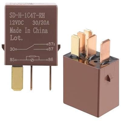 12V 30A 5-Pin Relay Multi-Purpose for Auto Motor, SPDT, Heavy Duty, 2 Pack | Pure Copper Pins, 70%+ Copper, Silver Connector, Snubber Resistor, PA66 High-temperature Resistant, Waterproof, Stable