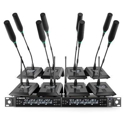 Phenyx Pro 8-Channel Wireless Conference Microphone System, Wireless Podium Microphone with 8x25 UHF Frequencies, Auto Scan, 8 Gooseneck Mics for Lecture, Church, Conference, Public Speaking (PTC-8)