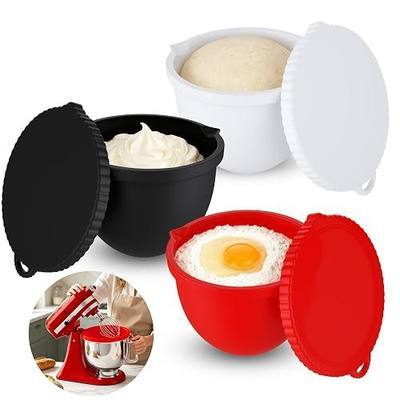 Silicone Bowl Liners for KitchenAid Mixers, Universal Fit for 5-Quart Silicone bowl liners mixer,Non-Stick Easy Cleaning-Red/White/Black