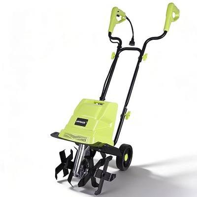 15AMP Electric Garden Tiller Cultivator 12inch Rototiller Cored | Easy to assemble, light enough for nearly 70-year-old people, adjustable wheels for easy transport, tilling hard ground