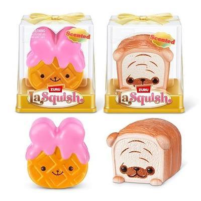 Series 1 (Waffle Bun Bun+Choco Pug) 2 Pack by ZURU Scented Kawaii Slow-Rise Squishy Toys Cute Characters Soft Squeezable Sweet Scents Sensory Play Girls Ages 3+