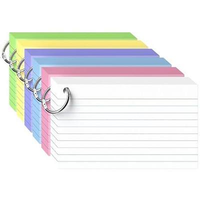 300 Count Colored Index Cards 3x5 Inch with Ring, Heavy Weight Flash Cards | Note Taking Supplies, Portable Note Cards, Study Flashcards for Students & Teachers, Office Home School Study Supplies