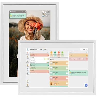 Digital Calendar with Touch Screen - 10.1 Inch Wall-mounted Smart Electronic Planner with Third-Party Calendar Sync, Chore Tracker, Meal Plan & Photo Display, Gifs for Mom