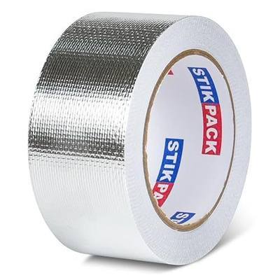 Aluminum Foil Heat Shield Tape 2in x 66ft, Self-Adhesive Heat Reflective Heat Resistant High Temperature Fiberglass Tear-Proof HVAC Silver Duct Tape for Ductwork, Dryer Vent & Insulation
