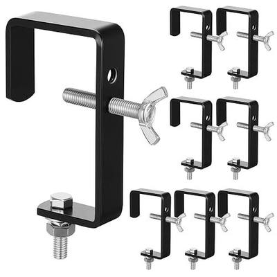 Zonon 8 Pack Square Tube Truss Clamp Hook, Heavy Duty Stage Light Clamp for Square Truss 40-60mm OD, Galvanized Iron DJ Light Holder for Moving Head Par Spotlight, 88 Lbs / 40kg Load (Black)