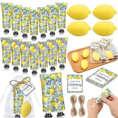 50 Pcs / 25 Sets Capri Lemon Baby Shower Party Favors for Guests Sweet One Italian Lemon Shaped Soaps Bridal Shower Return Gifts Amalfi Themed Hand Cream for Bridal Wedding Gender Reveal