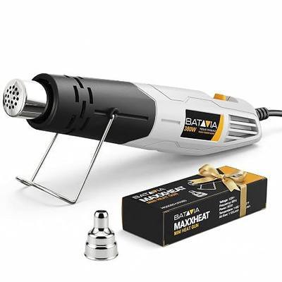 Mini Heat Gun - BATAVIA 380W Fast Heat Hot Air Gun Tool with Uniform Heat Tech & Dual Protection Fuses, 2 Temp (572°F/1022°F)+Nozzle with Overheat Protection for DIY Crafts, Vinyl Wrap, Shrink Tubing