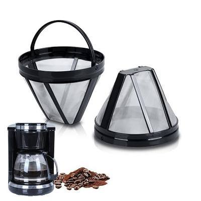 Reusable Coffee Filter #4–304 Stainless Steel Permanent Cone Coffee Filter,Metal Coffee Filter Basket for 12 Cup Drip Coffee Makers,Fits Cuisinart&Hamilton Beach(1 Pack)