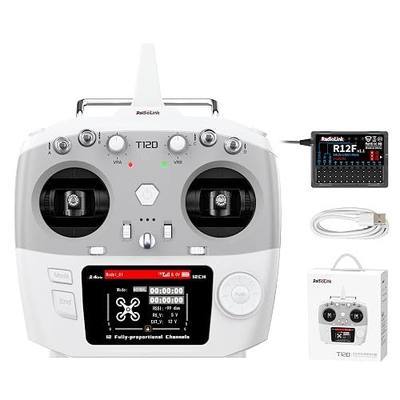 Radiolink T12D V2 2.4G 12 Channels JR ELRS RC Transmitter & R12F Receiver | Supports Micro ExpressLRS Module, Long Range Remote Controller for FPV Drone Airplane Robot Car Boat (Mode 2)