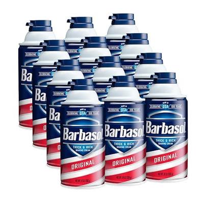 Barbasol Original Thick & Rich Shaving Cream, 10 OZ Cans (Bulk Pack of 12) | Shaving Foam for All Skin Types, Thick Instant Lather Protects Skin, Non-Greasy, USA Made, Fresh Scent