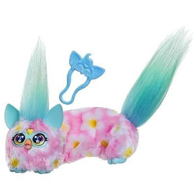 Furby DJ Furblets Flower-Ella Mini Electronic Plush Toy with Funny Stretchable Sound Effects & Music, Speaks Furbish, Pink, White, & Teal