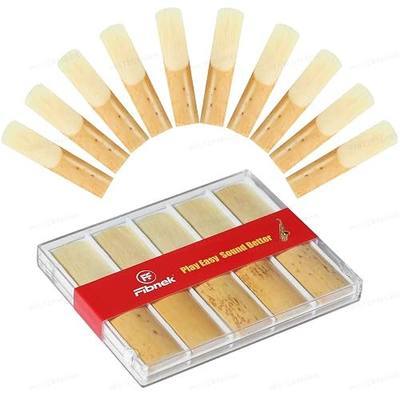 10 Pack Alto Saxophone Reeds Strength 2.5 - Standard Eb Alto Sax Reeds for Student Daily Practice, Easy to Play for Beginners, Plastic Box Storage