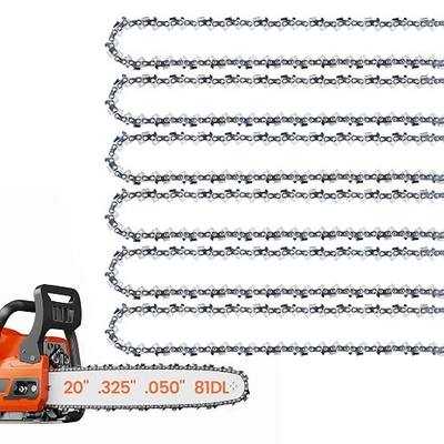 6 Pack 20 Inch Chainsaw Chain .325" Pitch .050" Gauge 81 Drive Links | Semi-Chisel Chain Saw Chains for Oregon, Stihl, Husqvarna, Poulan, Craftsman, Greenworks and More Chainsaw Brands