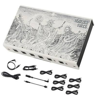 Vires Dual-Isolated Guitar Pedal Power Supply, Multi-Voltage 9V 12V 18V & 24V, Ultra-Low Noise Power Station for Digital Multi-Effects, 100-240V Global Ready