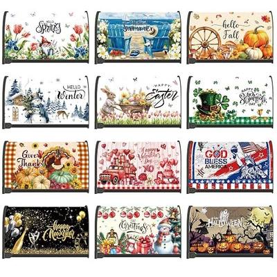Magnetic Mailbox Covers Standard Size 18 ×21 Inch - 12 PCS Seasonal Spring Summer Fall Winter and Holidays Magnetic Mailbox Covers Wraps, Home Front Yards Garden Decor