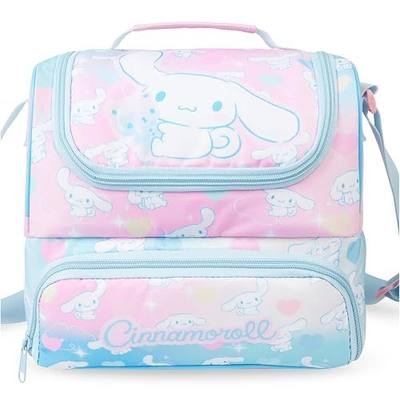 Get Trend Sanrio Cinnamoroll Girls Insulated Lunch Bag for School, Picnic | Dual Compartment Reusable Kids Snack Bag, Adjustable Shoulder Strap & Top Handle, School Supplies, Kawaii Gifts for Girls